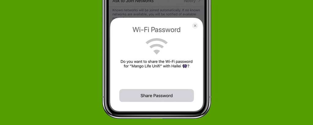 share WiFi password